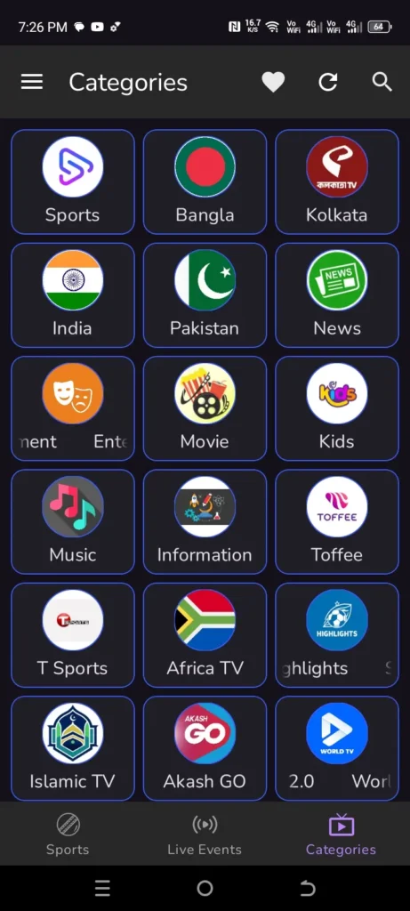Sportzx TV App Screenshot 