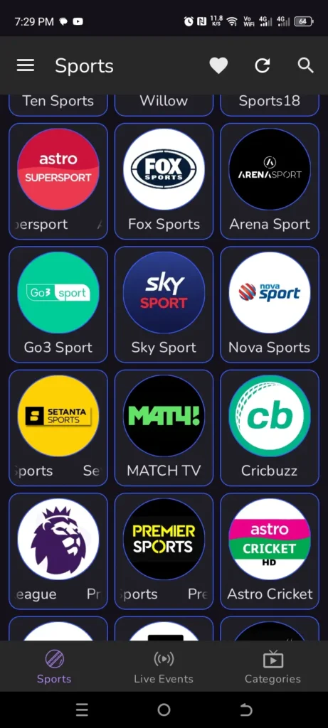 Sportzx TV App Screenshot 